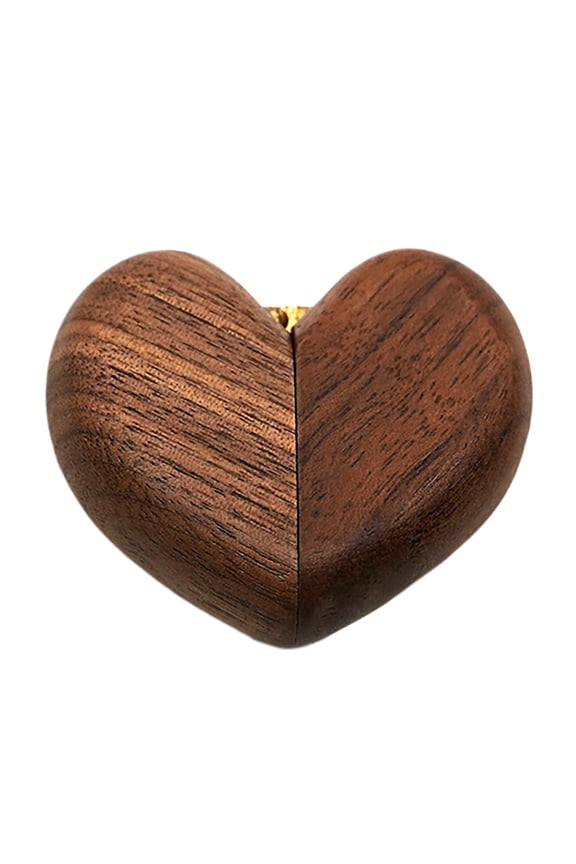 Elegant Heart Shaped Wooden Ring For Engagement Proposal With Secure Closure And Exquisite Carved Details