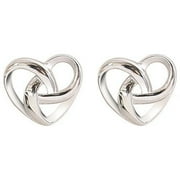 YIWULA Elegant Heart Silver Hoop Earring Women White Earings Jewelry A Pair/set