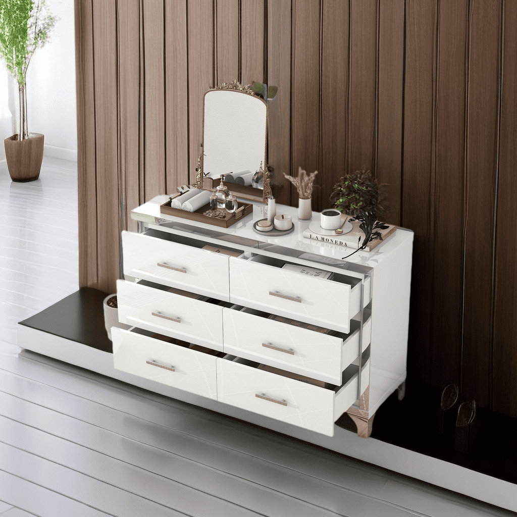 Elegant Dresser Cabinet with Mirror and Drawers: Stylish Storage Solutions for Your Bedroom