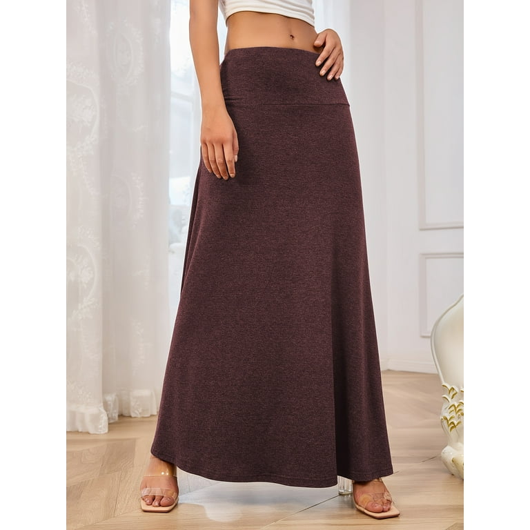 Elegant Solid Slit Fold Regular High Waist Solid Color Bottoms Elegant Solid Slit Fold Regular High Waist Solid Color Bottoms