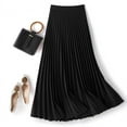 thumbnail image 1 of Elegant High-Waisted Satin Pleated Midi Skirt – Versatile Princess-Style Maxi Skirt with Flowy Accordion Pleats (XXS-4XL), 1 of 5