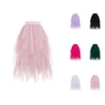thumbnail image 1 of Elegant High Widelity Knit Sheer Overlay Skirt For With Inner And Flirty Asymmetrical Hem, 1 of 5