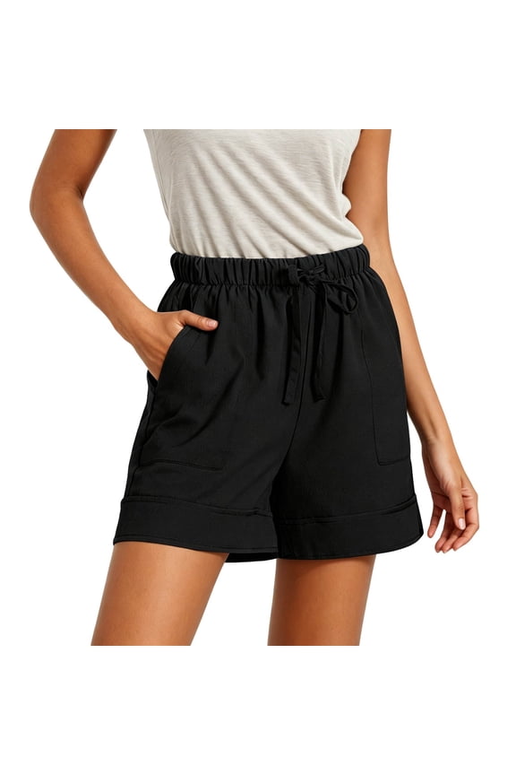 Elegant High Witali Wide Leg Summer Shorts with Tie Front Waist for Breathable Loose Fit Casual Bottoms for Everyday Wear Womens Shorts Short Sarong Wraps for Women Womens Shorts with Pockets Ripped