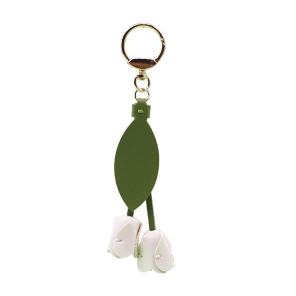 Elegant Holder Metal PU Leather Lightweight Floral Keychain For Purses Special Occasions