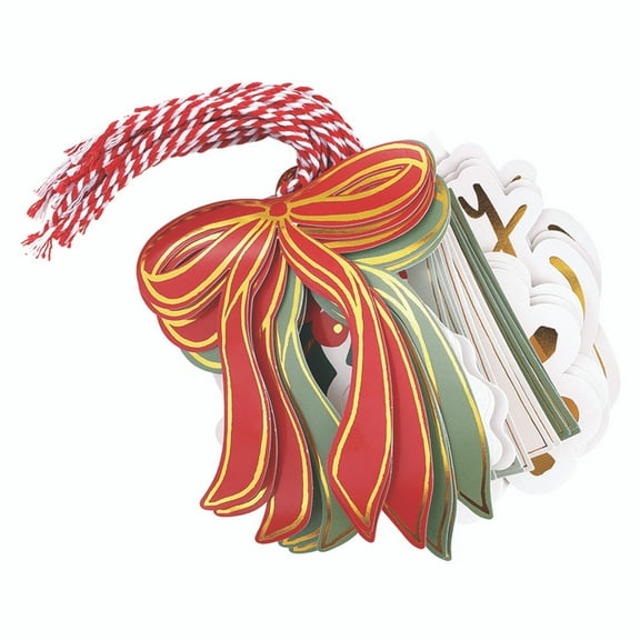 Elegant Holiday Gift Tag Book Set, 24 Pieces, Foil Accent Gift Tags, Bows and Holly R5542