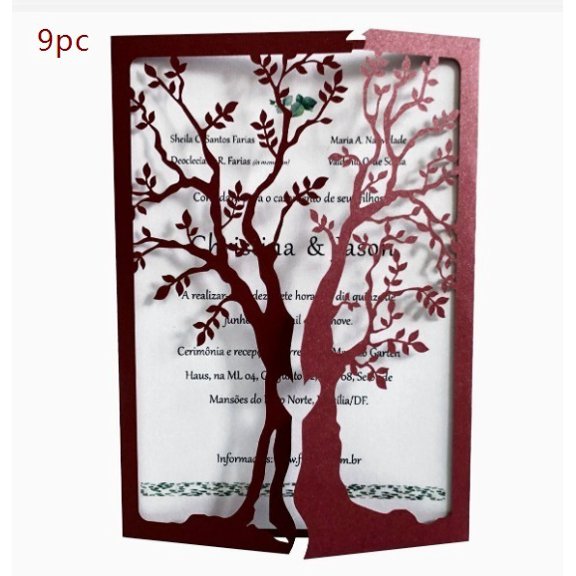 Elegant Hollow Design Wedding and Birthday Greeting Card - Love Tree Invitation for Special Occasions