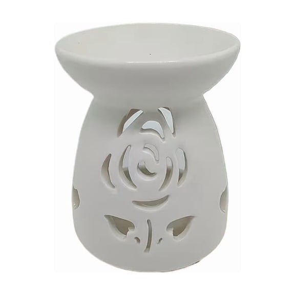Elegant Hollow Rose Ceramic Aromatherapy Diffuser - Essential Oil Stove for Home Decoration