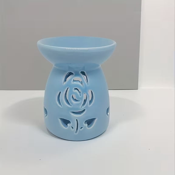 Elegant Hollow Rose Ceramic Aromatherapy Diffuser - Essential Oil Stove for Home Decoration