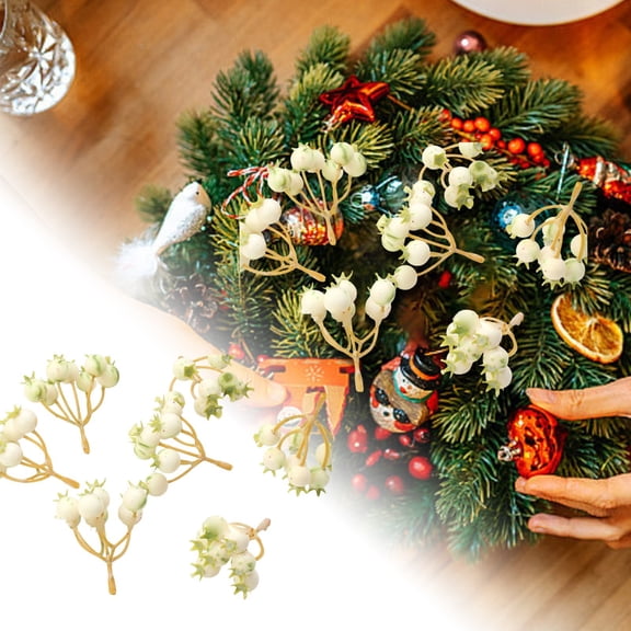 Elegant Holly Berry Branches for Holiday Décor - 6cm Red Berry Seasonal for Home Wedding Winter Décor Material
