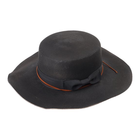 Elegant Homburg Wool Hat with Distressed Ribbon Wide Brimmed Hat Surprise Present Wool Hat Present for Father Uncle