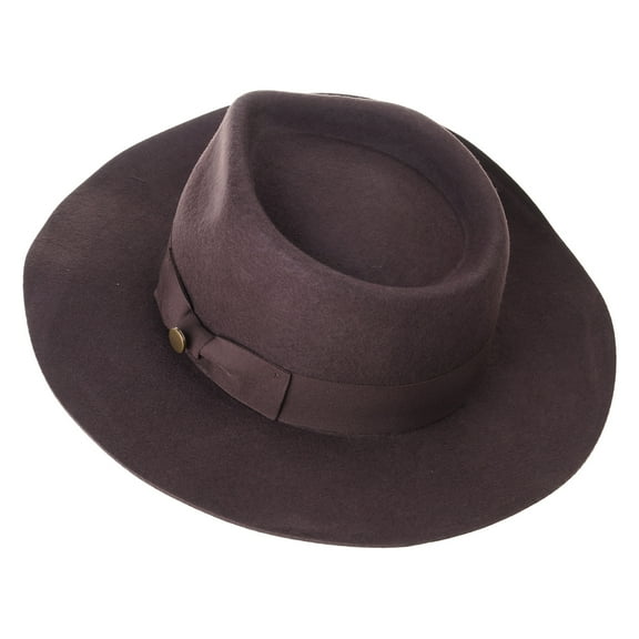 Elegant Homburg Wool Hat with Exotic Ribbon Wide Brimmed Hat Surprise Gifts Wool Hat Gifts for Father Uncle