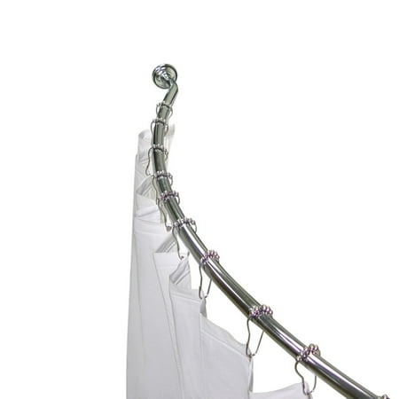 Elegant Home Fashions 3-in-1 Adjustable Curved Shower Rod Value Pack with Shower Hooks