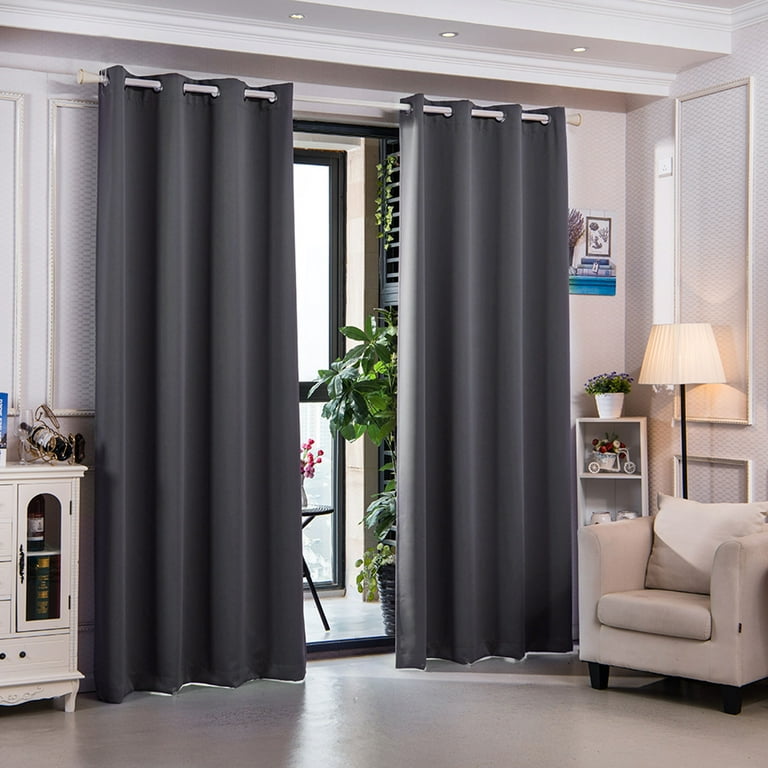 Elegant Home Fashions Sparta 96-in Dove Grey Polyester Blackout Thermal Lined Curtain Panel Pair Elegant Home Fashions Sparta 96-in Dove Grey Polyester Blackout Thermal Lined Curtain Panel Pair