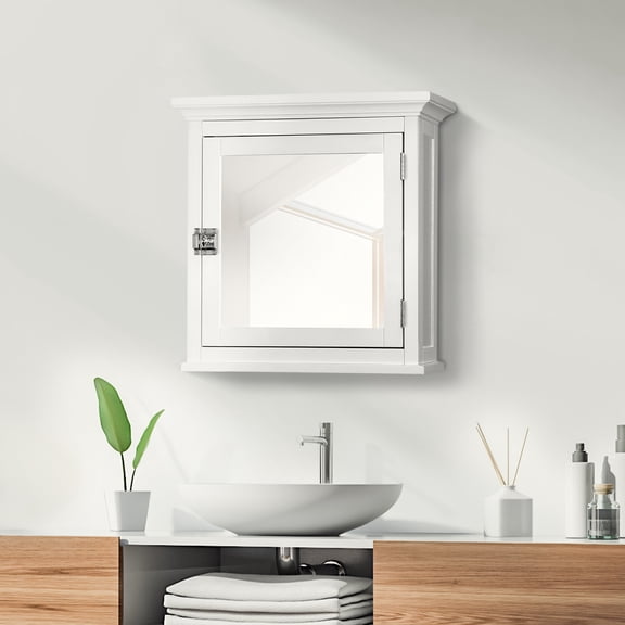 Elegant Home Fashions Madison 1-Door Medicine Cabinet in White