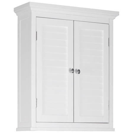 Elegant Home Fashions Sicily Wall Cabinet 2 Shutter Doors, White, 2 pack