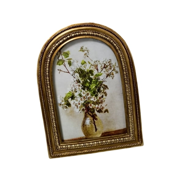 Elegant Home Picture Frame Vintage Resin Outline, Arched Decorative Display for Artwork, Entry Table Indoor Styling