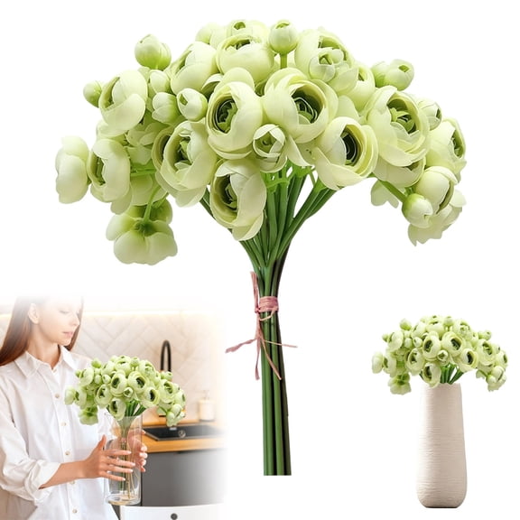 Elegant Home Silk Floral Arrangement for Centerpieces and Lifelong Fresh Style - Realistic Flowers for Living Room and Party Tables 6PCS, 28 cm, Mint Green