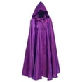 thumbnail image 1 of Elegant Hooded Cloak Cape Velvet Lined Satin for Themed Events and Parties, 1 of 2