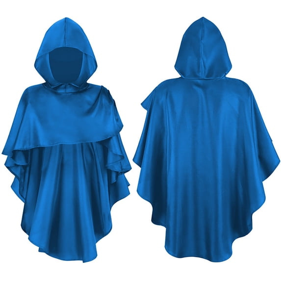 Elegant Hooded Poncho Cloak for Stage Performance Halloween Cape Dress Up Fixed Design Makeup All Season Wear