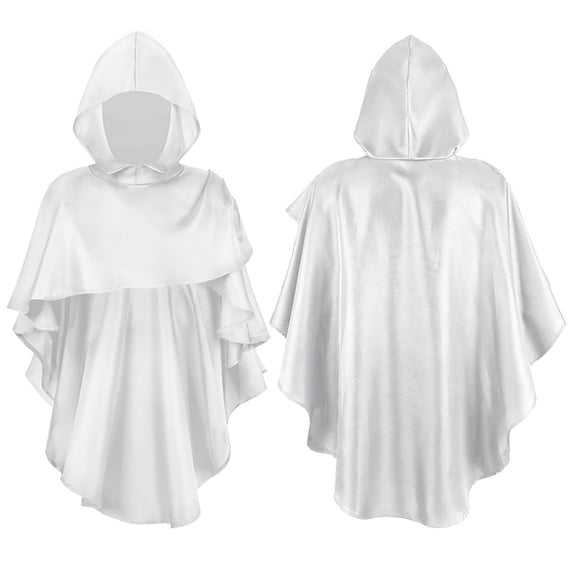 Elegant Hooded Poncho Cloak for Stage Performance Halloween Cape Dress Up Fixed Design Makeup All Season Wear