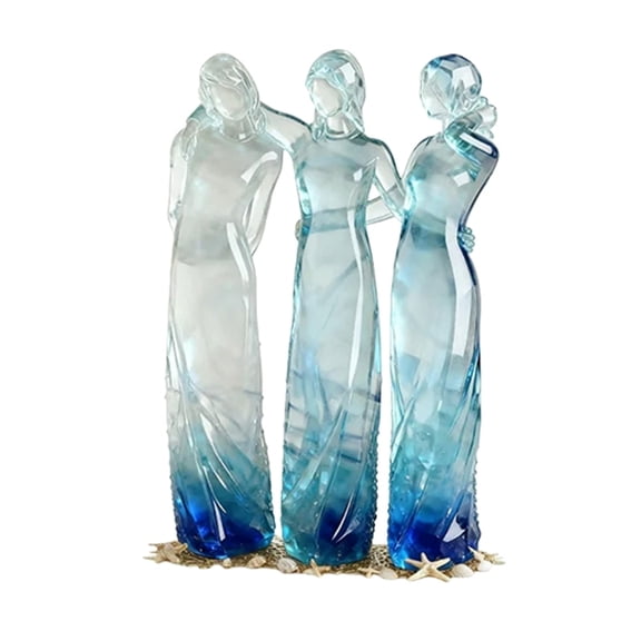 Elegant Hope God Sister Embracing Seraph Clear Statue Sister Sculpture A Beautiful Symbol of Loves & Peace