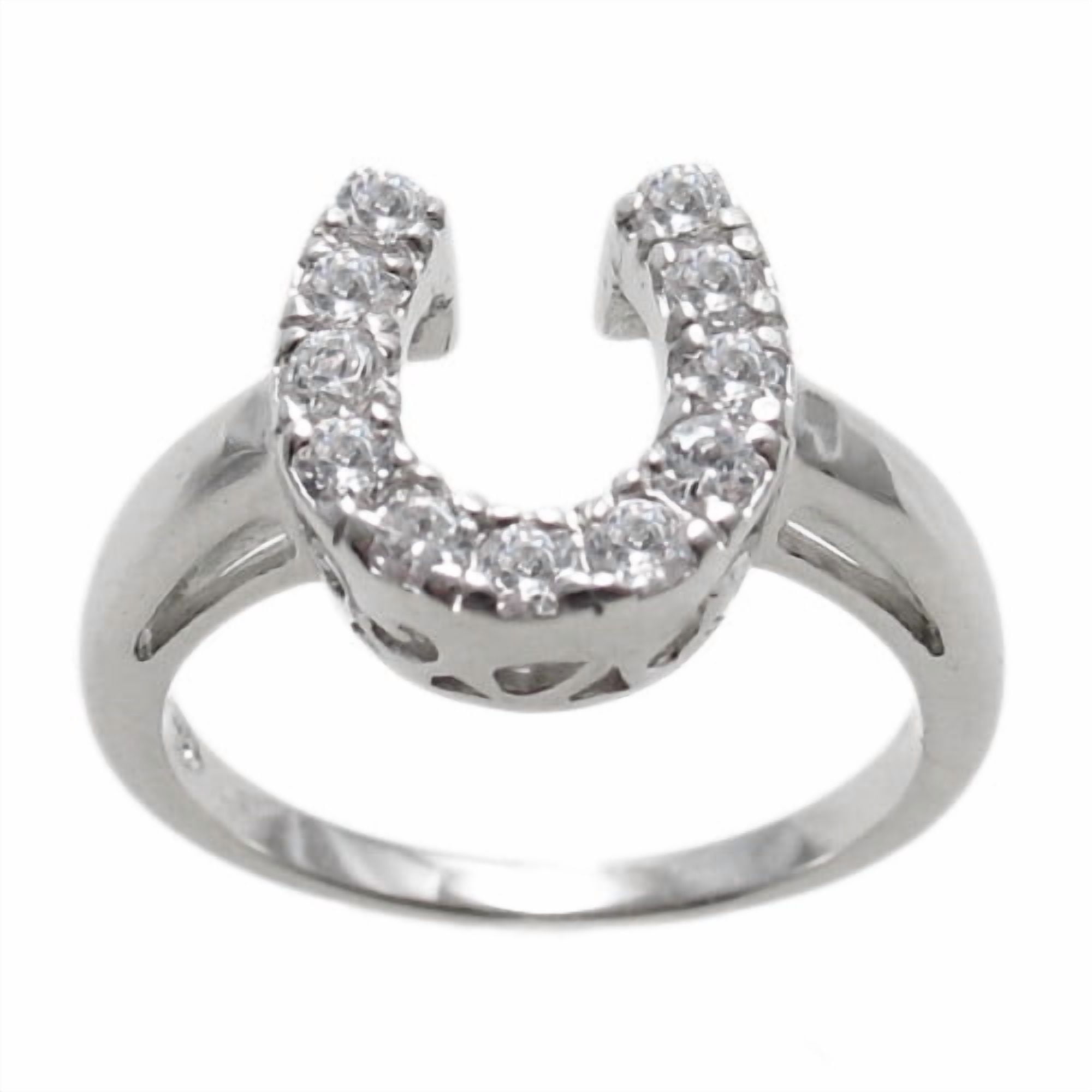 Elegant Horseshoe Diamond Ring, Luxury Diamond Accent Ring, Vintage ...