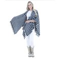 thumbnail image 1 of Elegant Houndstooth Ruana Wrap - Versatile Black  White Poncho - One Size Fits All, 1 of 6