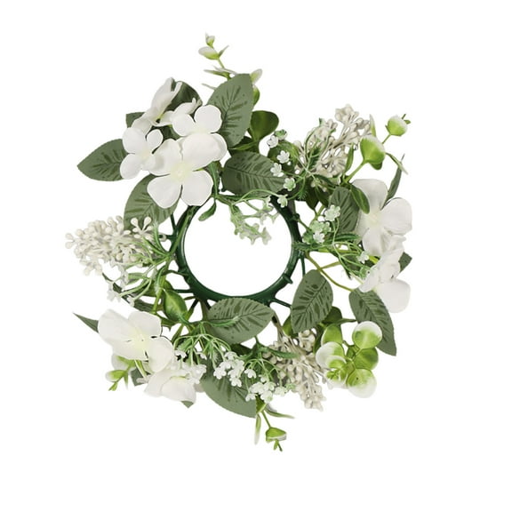Elegant Hydrangea Floral Candle Ring for Pillar Candles and Event Centerpieces