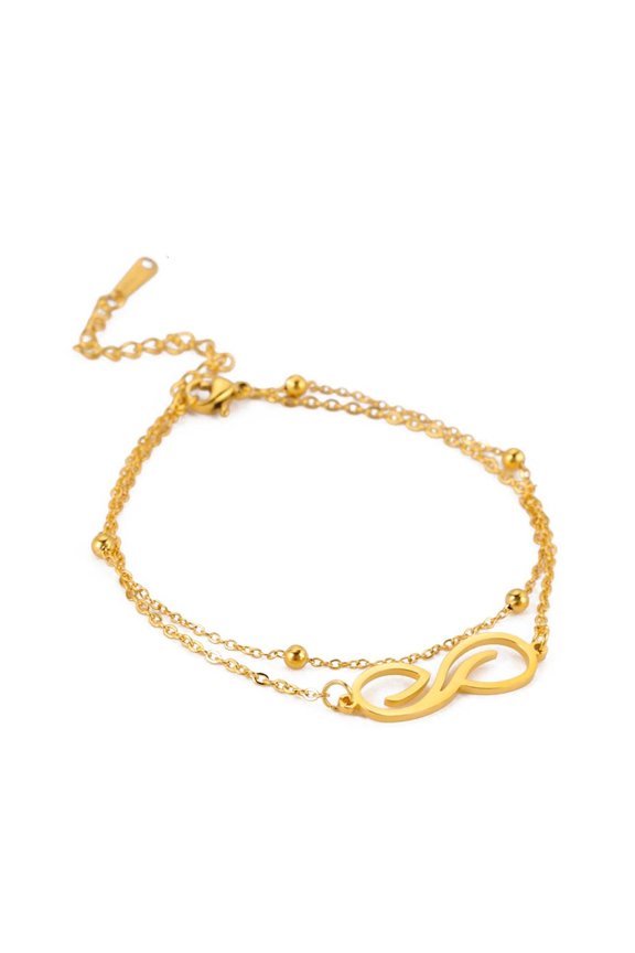 Elegant Infinities Symbol Bracelet for Women Silver Double Layer Designs