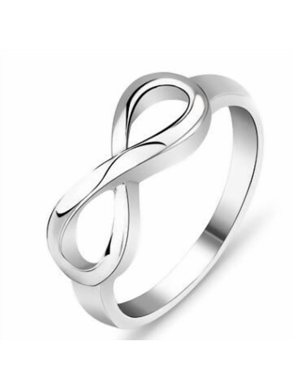 Elegant Infinity Ring: Timeless Silver Design Symbolizing Eternity, Perfect for Everyday Wear or Special Occasions