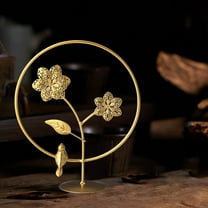 Elegant Iron Leaf Ornament for Living Room, Wine Cabinet, Foyer & Desktop Decor, Durable Metal Craft Home Accent