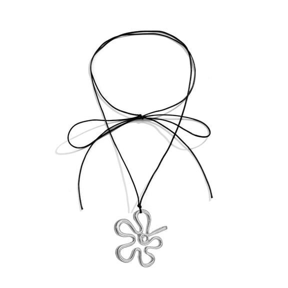 Elegant Irregular Flower Choker Neckband Collar Necklace Choker Long Lace up Necklace Fashion Jewelry