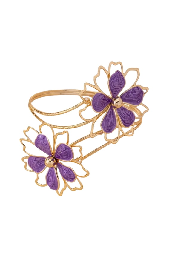Elegant Irregular Motifs Flower Arm Cuff Jewelry Sturdy Zinc Alloy Craftsmanship Feminine Style Comfortable Wear Daily Use
