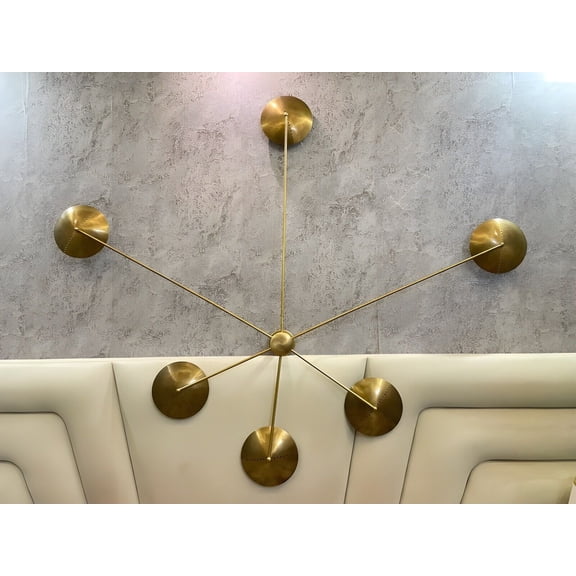 Eagle Light Brass Spider Mid-Century 6-Arm Corded Electric Indoor Wall Light