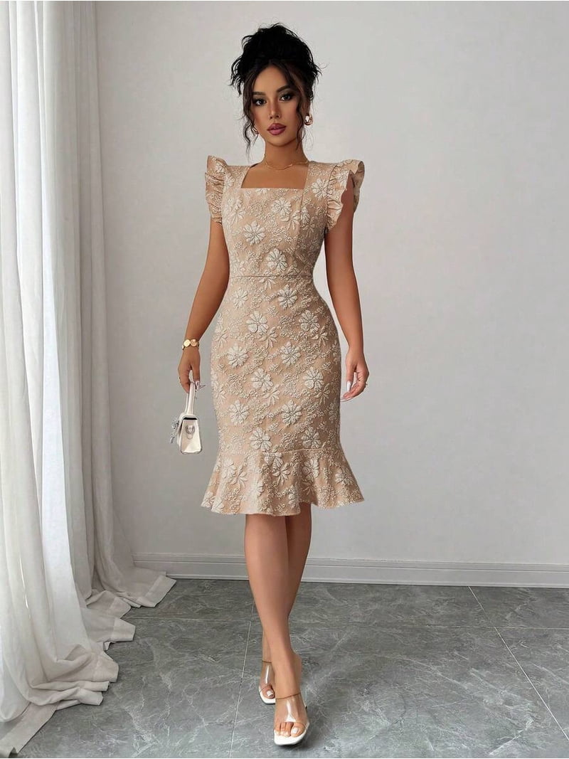 coral and gold prom dress Long Beaded Mesh Mermaid 12