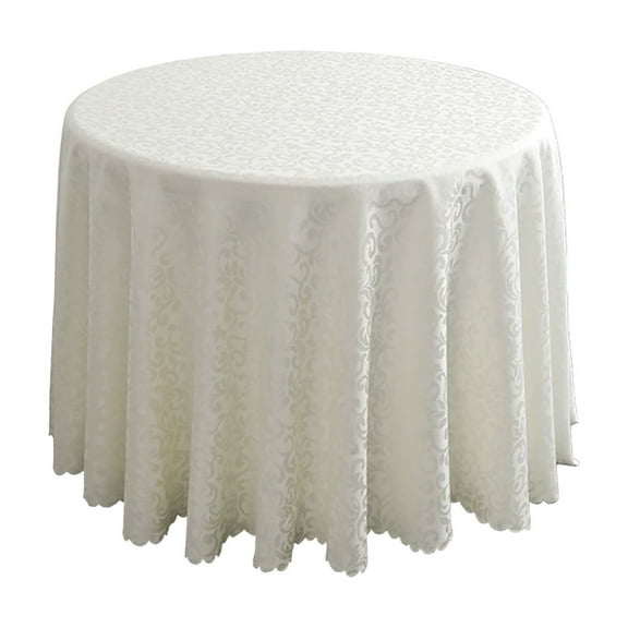 Elegant Jacquard Round Tablecloth 70.86 Inches Banquet Event Linens Dining Room Decor Wedding Party Table Cover Beige