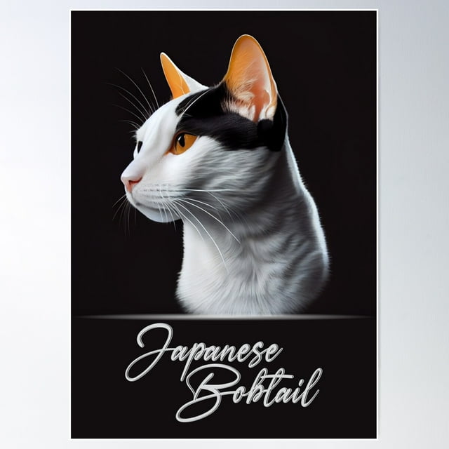 Elegant Japanese Bobtail Poster Wall Art, Modern Wall Decor For Living