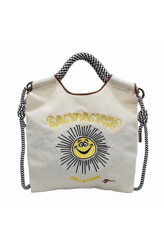 Elegant Japanese Handbag, Nylon Embroidered Eco-friendly Shopping Bag, Casual and Versatile Single-shoulder Crossbody Bag for Women