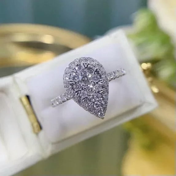 Elegant Jewelry Cubic Zircon Anniversary 925 Silver Ring Women Sz 6-10
