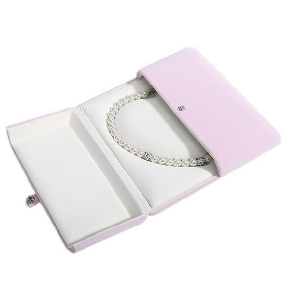 Elegant Jewelry For Pearl Necklace Storage PU Leather Velvet Lined Jewelry Organizer Display For Women Girls