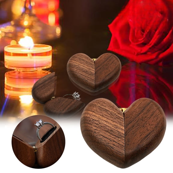 Elegant Jewelry for Heart Shaped Wooden Rings Featuring Closure and Exquisite Design for Engagement Proposals