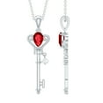 thumbnail image 1 of Rosec Jewels Elegant Key Pendant Necklace with Created Ruby and Diamond for Women (0.75 CT), 18K White Gold, 1 of 8