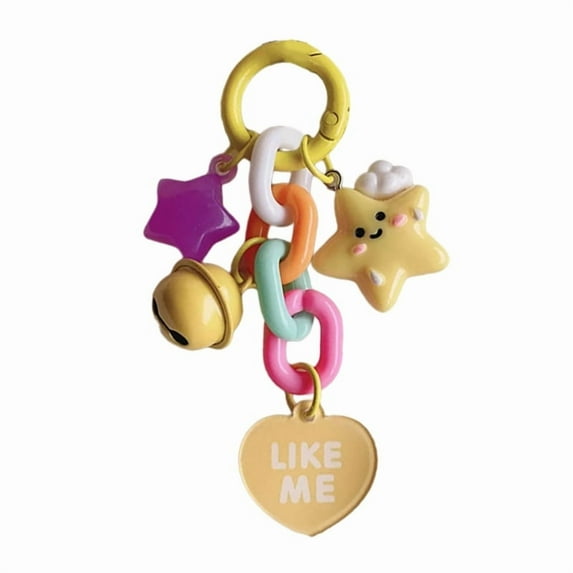 Elegant Keychain Moon Cloud Star Bell Heart Key Ring for Women and Girls Handbag Decoration Phone Chain Accessories