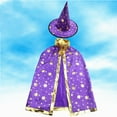 thumbnail image 1 of Elegant Kids Party Cloak Witch Cape With Embossed Gold Detailing For Magical Dress Up Play And Themed Events, 1 of 3