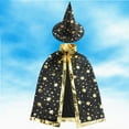 thumbnail image 1 of Elegant Kids Party Cloak Witch Cape With Embossed Gold Detailing For Magical Dress Up Play And Themed Events, 1 of 5