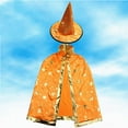 thumbnail image 1 of Elegant Kids Party Cloak Witch Cape With Embossed Gold Detailing For Magical Dress Up Play And Themed Events, 1 of 3