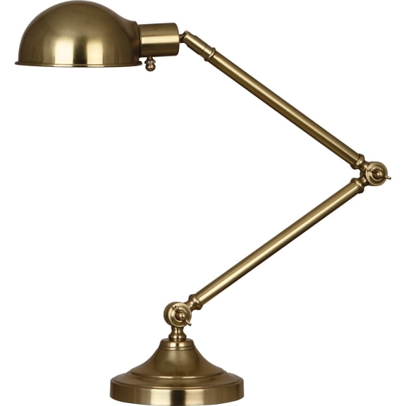 Elegant Kinetic Collection Natural Brass Table Lamp with Metal Shade – Adjustable Hi-Lo Dimming, Perfect for Transitional & Contemporary Spaces