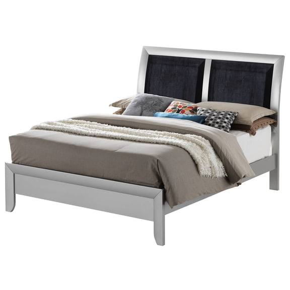 Elegant King Bed In Silver Champagne - Fits Various Bedroom Themes Enhances Atmosphere