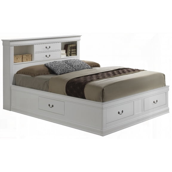 Elegant King Storage Bed with Built-in Storage & Sturdy Frame|44"H x 79"W x 87"D