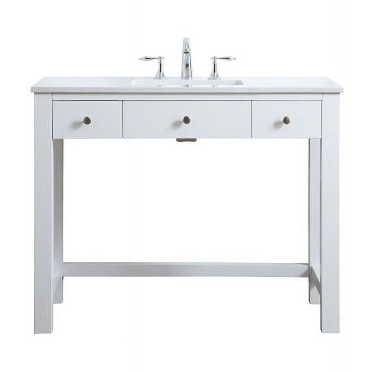 ADA Compliant White Freestanding Bathroom Vanity with Calacatta Marble Top
